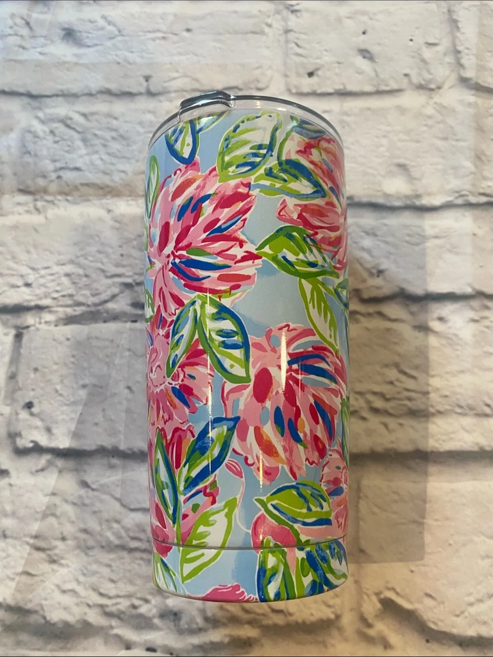 Lilly Pulitzer Floral Stainless Travel Tumbler in Pink, Blue and Green
